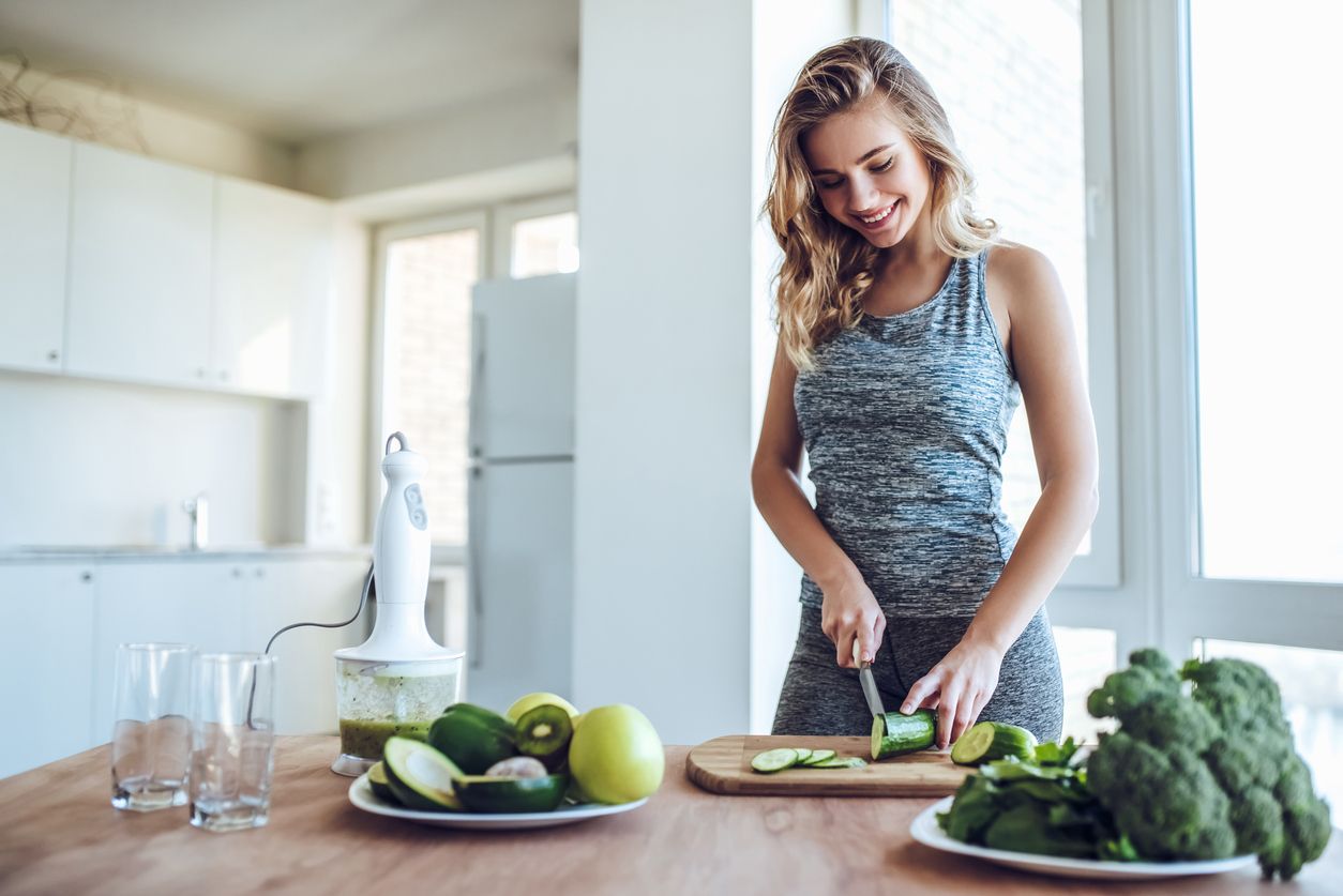 Alimentation saine riche en fruits et légumes. 