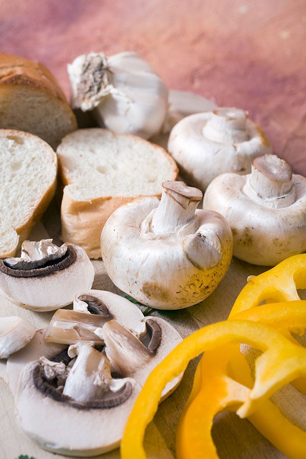 champignons et poivrons