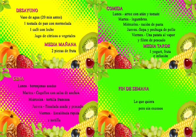 Menu hebdomadaire pour perdre du poids 